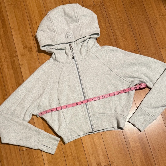 Lululemon Scuba Full-Zip Cropped Hoodie Heathered Core Ultra Light Grey Size 6 - Picture 11 of 16